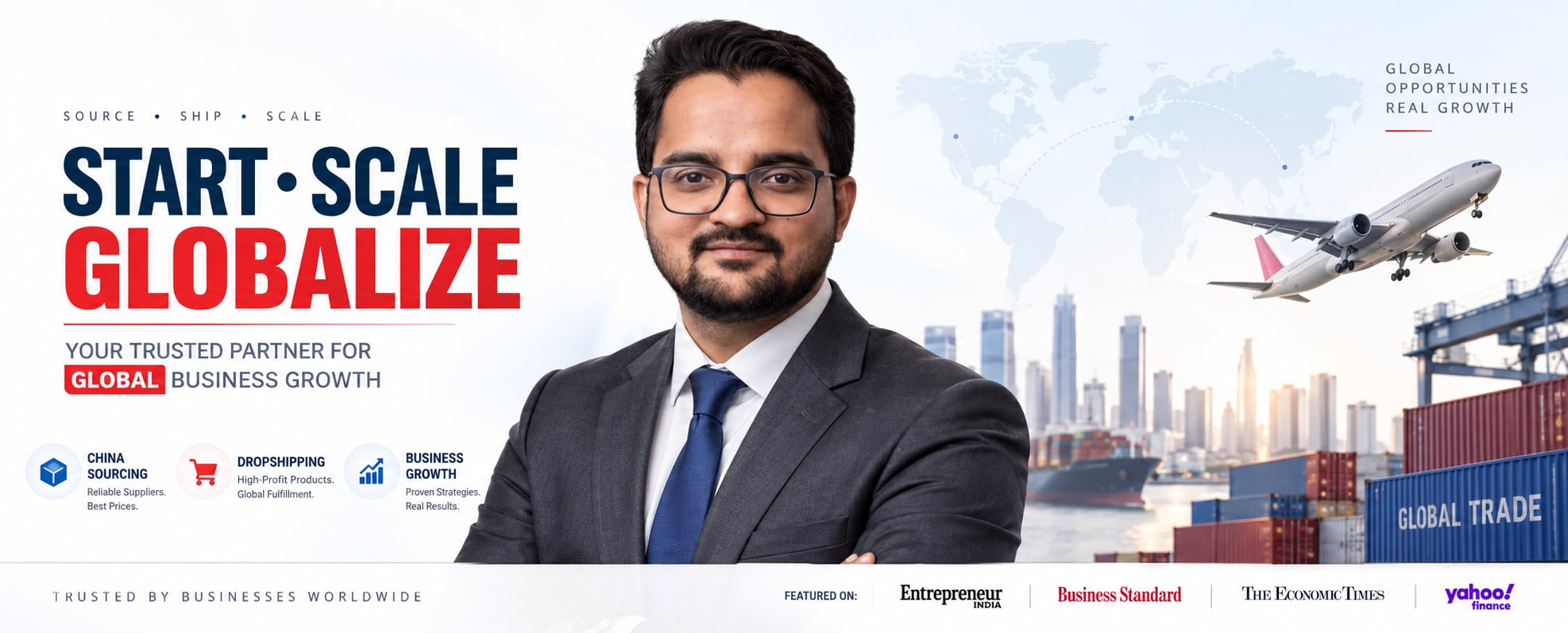 Suprans — Start, Scale, Globalize your business. China sourcing, dropshipping and business growth, led by Mr. Suprans. Featured on Entrepreneur India, Business Standard, The Economic Times and Yahoo Finance.